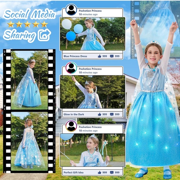 NWT Light Up Princesses Costume with Accessories Sz 4T - Picture 6 of 6